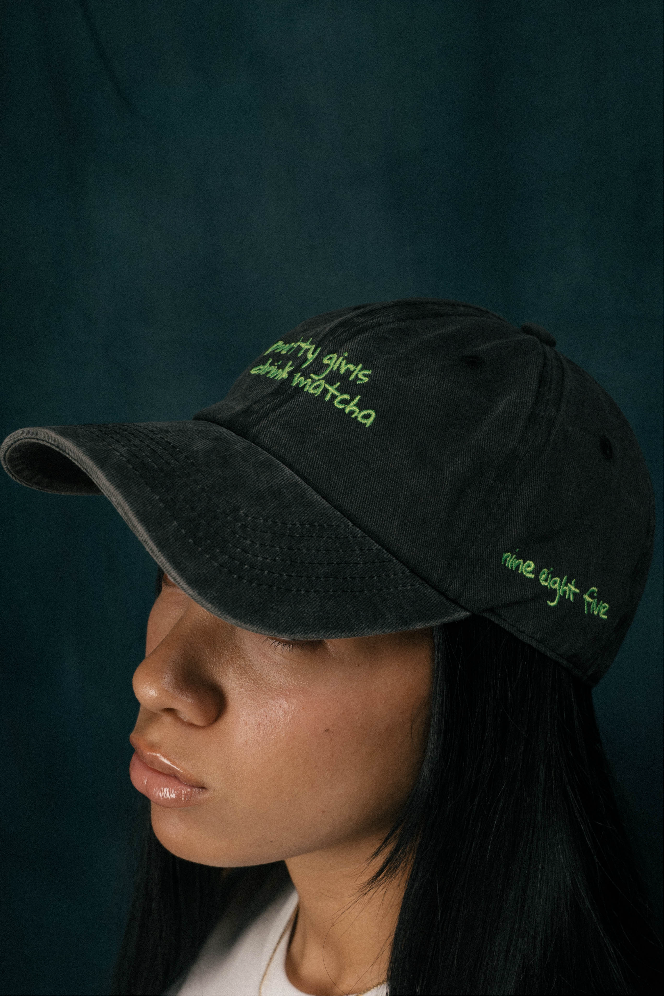 Pretty girls drink matcha dad hat